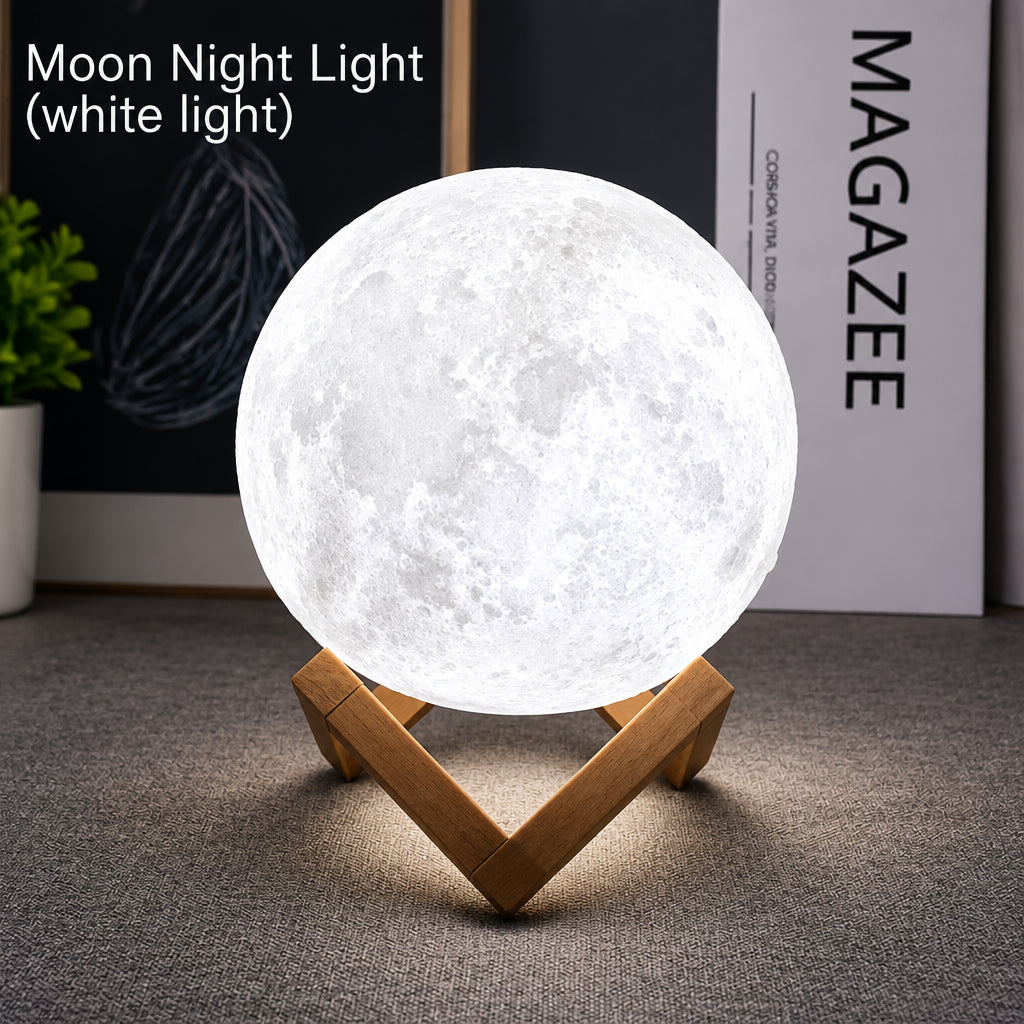 3D LED Moon Night Light – Ambient Bedroom & Desk Lamp