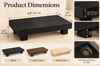 Wooden Pedestal Display Tray – Rustic Bathroom Vanity & Countertop Déco