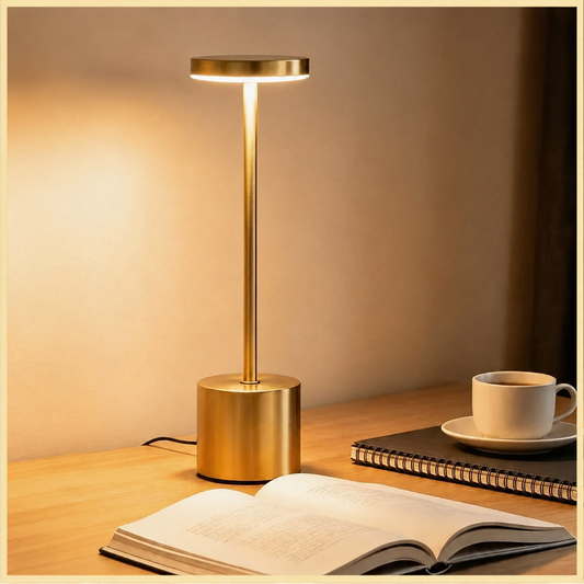 LED Table Lamp with Touch Control, USB Rechargeable, 3-Color Dimming, Portable Nightstand Light