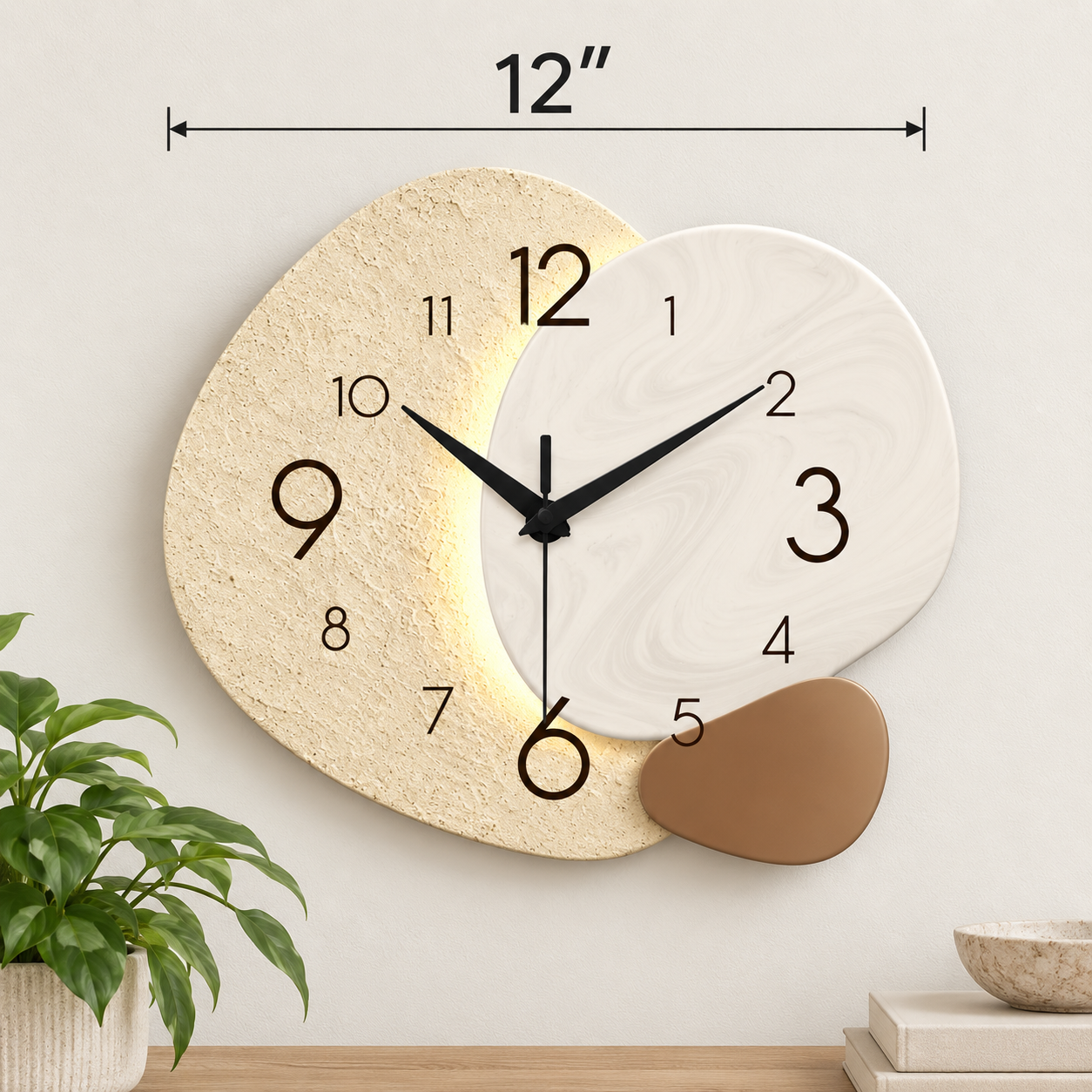 Modern Irregular Silent Wall Clock – Minimalist Quartz Decorative Wall Clock for Living Room