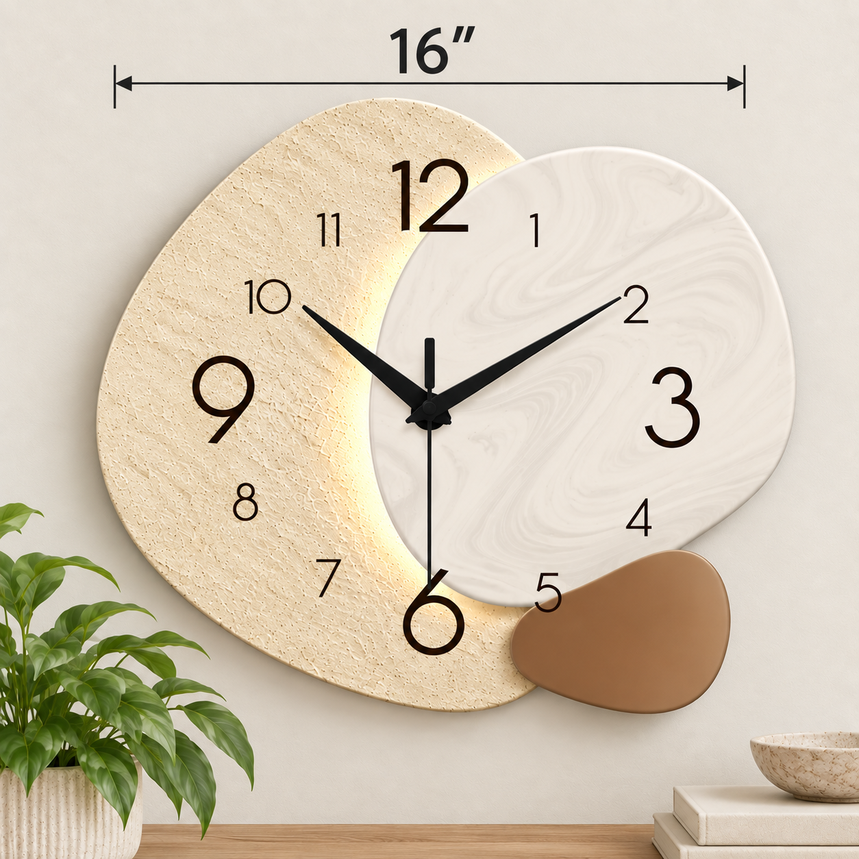 Modern Irregular Silent Wall Clock – Minimalist Quartz Decorative Wall Clock for Living Room