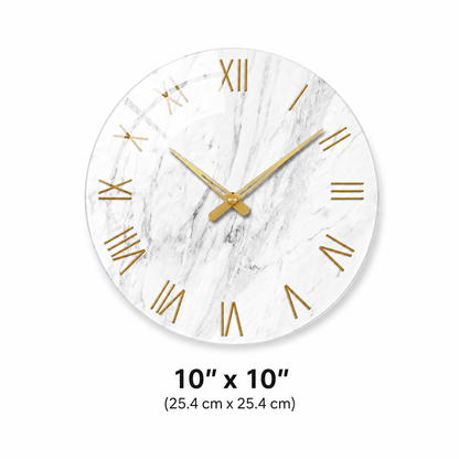 Modern Marble Tempered Glass Wall Clock