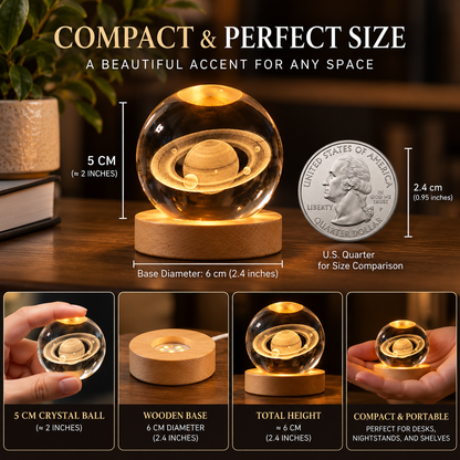 3D Crystal Galaxy Night Light – LED Planet Lamp