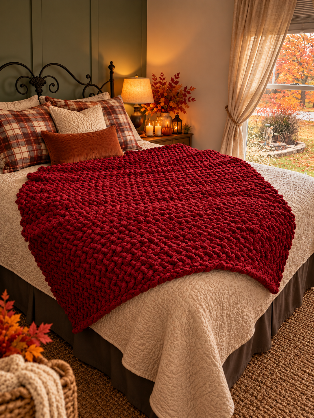 Solid Chunky knit Blanket