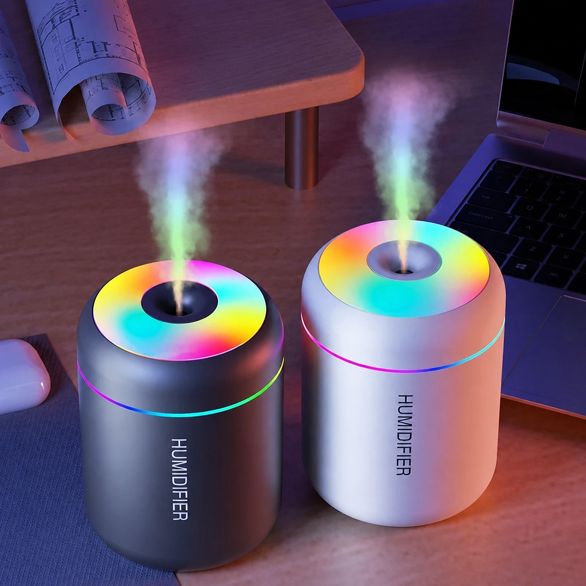 180ml Mini USB Air Humidifier & Aroma Diffuser with LED Light