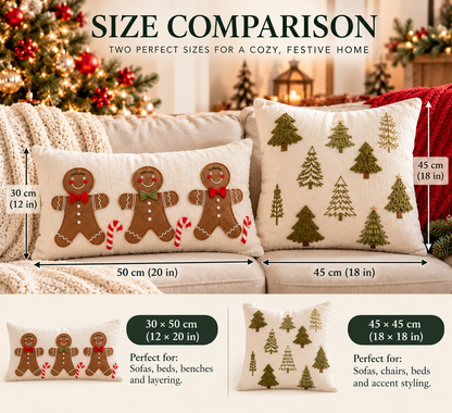 Christmas Decorative Throw Pillow Covers – Holiday Farmhouse Cushion Covers for Sofa & Bedroom