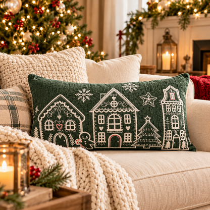 Christmas Decorative Throw Pillow Covers – Holiday Farmhouse Cushion Covers for Sofa & Bedroom