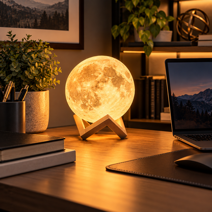 3D LED Moon Night Light – Ambient Bedroom & Desk Lamp