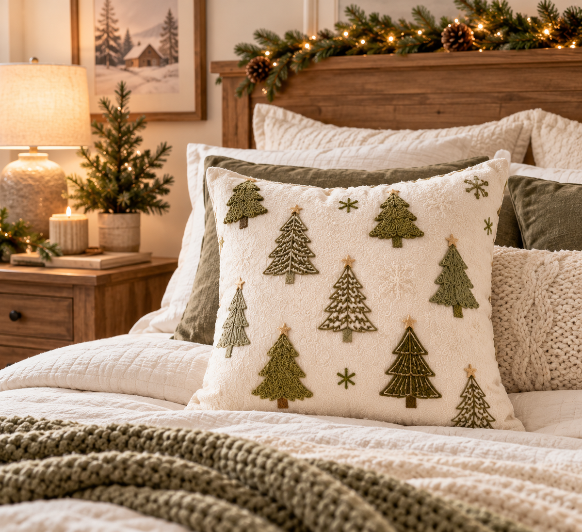 Christmas Decorative Throw Pillow Covers – Holiday Farmhouse Cushion Covers for Sofa & Bedroom