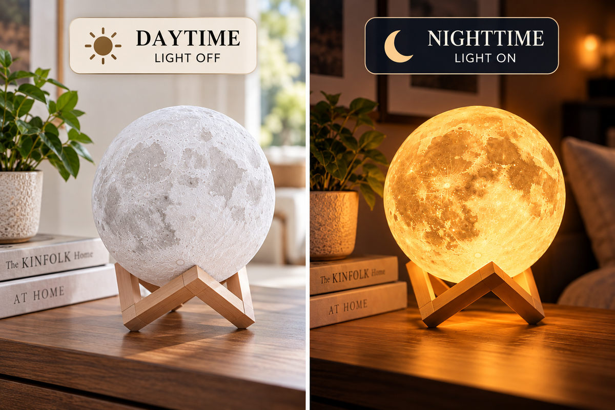 3D LED Moon Night Light – Ambient Bedroom & Desk Lamp