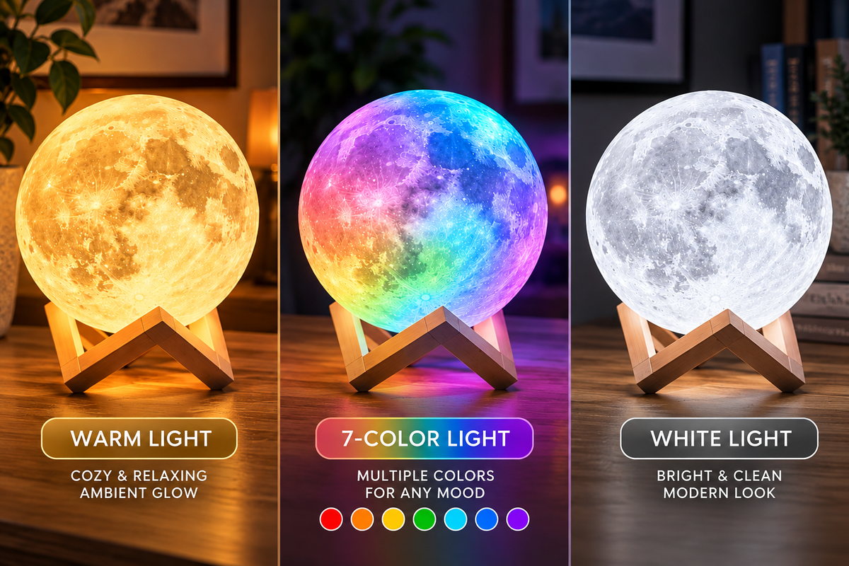 3D LED Moon Night Light – Ambient Bedroom & Desk Lamp