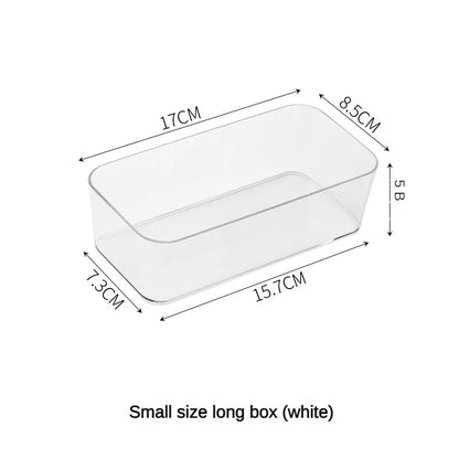 Clear Plastic Drawer Organizer Set – Stackable Storage Bins for Makeup, Bathroom & Desk
