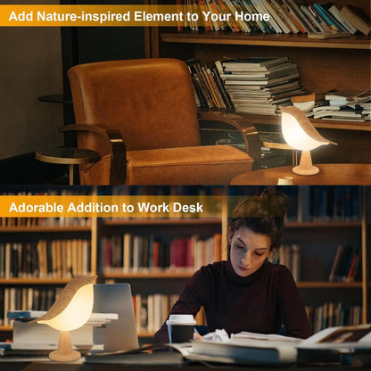 LED Bird Table Lamp with Touch Control, 3-Level Dimming