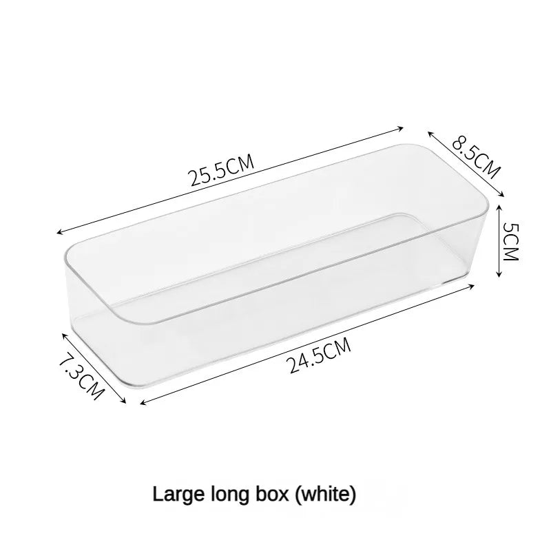 Clear Plastic Drawer Organizer Set – Stackable Storage Bins for Makeup, Bathroom & Desk