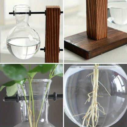 Vintage Glass Hydroponic Propagation Vase – Decorative Desktop Plant Terrarium for Water Rooting & Home Décor