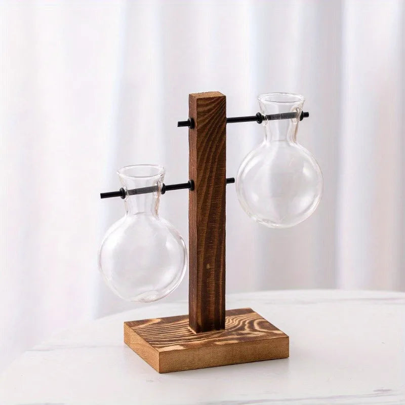 Vintage Glass Hydroponic Propagation Vase – Decorative Desktop Plant Terrarium for Water Rooting & Home Décor