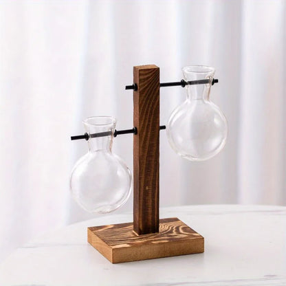 Vintage Glass Hydroponic Propagation Vase – Decorative Desktop Plant Terrarium for Water Rooting & Home Décor
