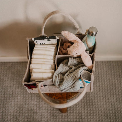Foldable Baby Diaper Caddy Organizer with Storage Compartments