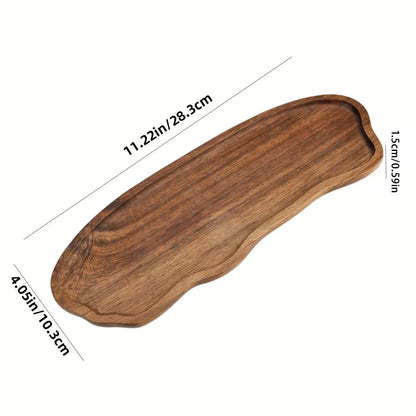 Natural Wood-Style Decorative Tray – Bathroom Vanity & Countertop Organizer