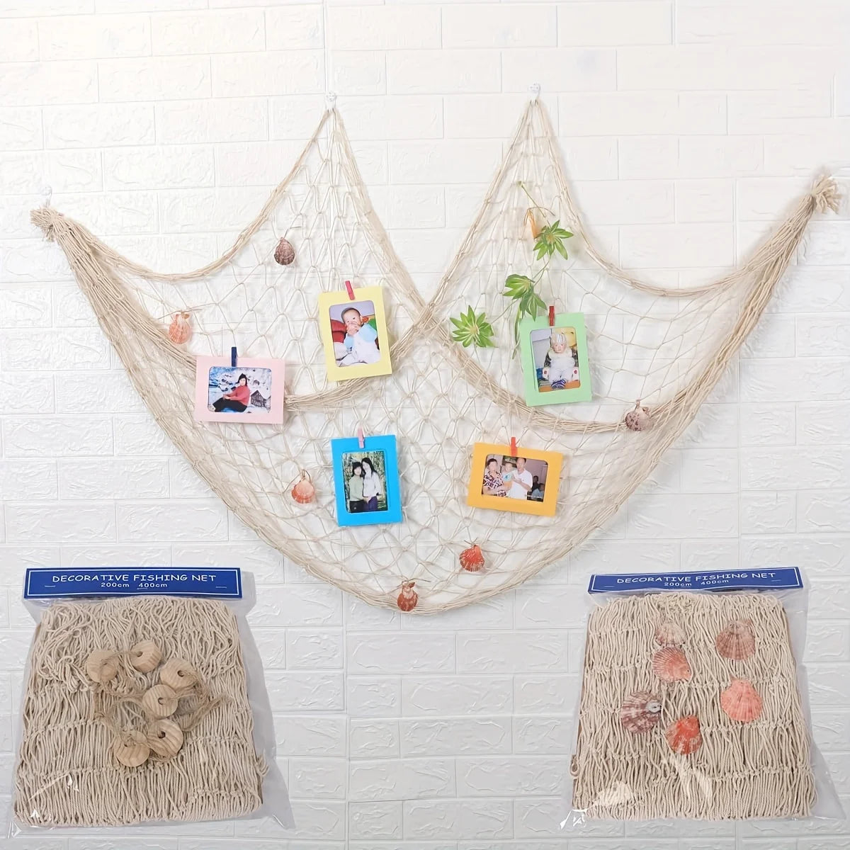 Nautical Fishing Net Wall Hanging – Coastal Beach Decor