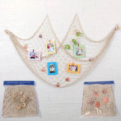 Nautical Fishing Net Wall Hanging – Coastal Beach Decor