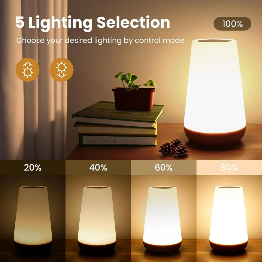 Rechargeable RGB Touch Table Lamp – Dimmable Color-Changing Night Light