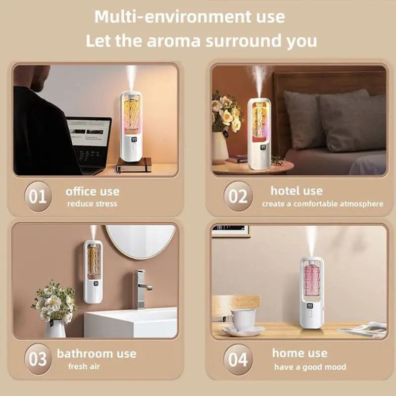 50ml Wall-Mounted Fragrance Diffuser with Timer, Rechargeable Scent Dispenser for Home