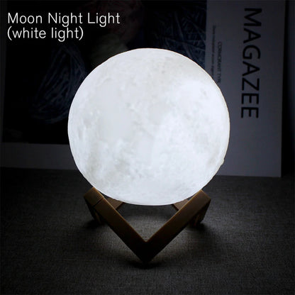 3D LED Moon Night Light with Display Stand