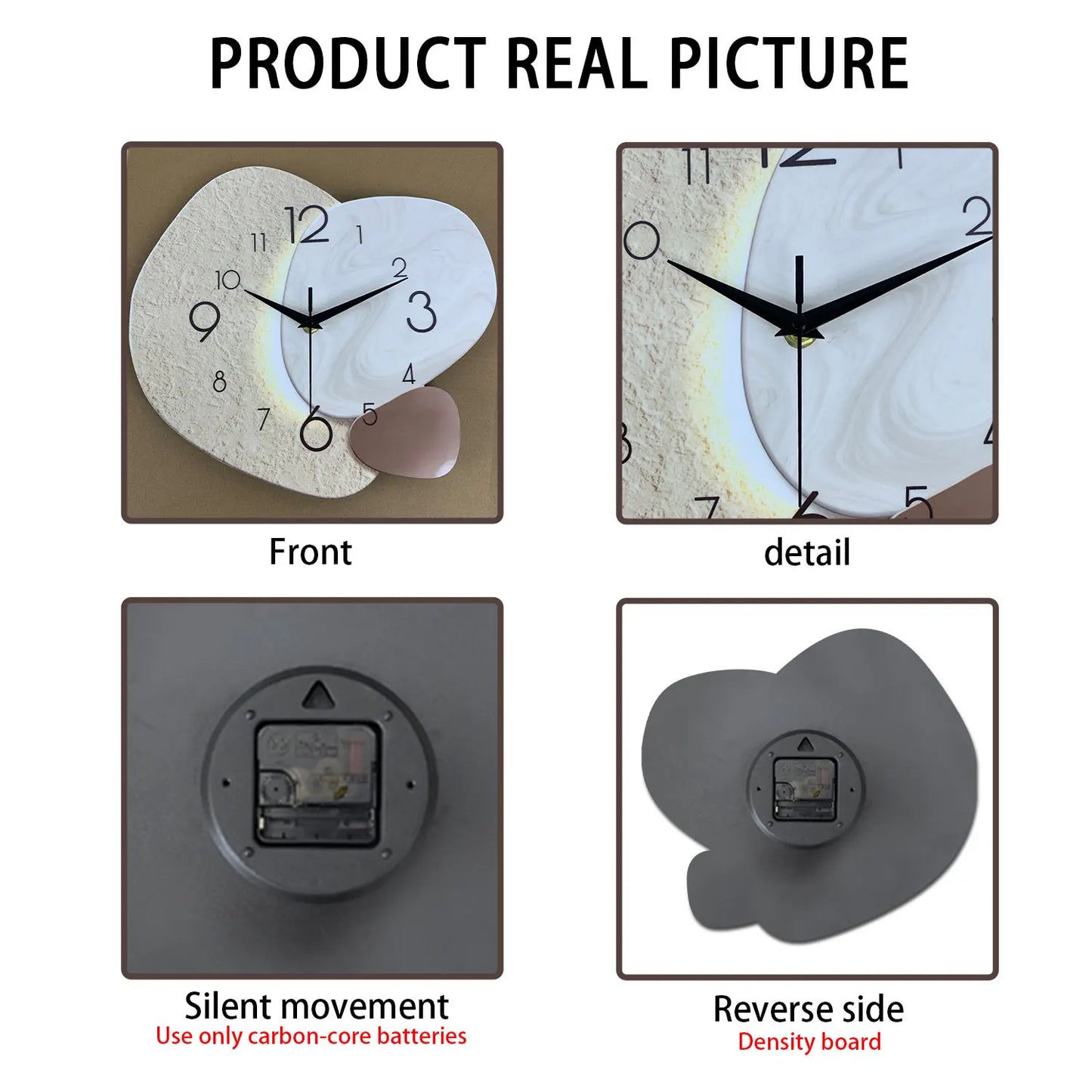 Modern Irregular Silent Wall Clock – Minimalist Quartz Decorative Wall Clock for Living Room