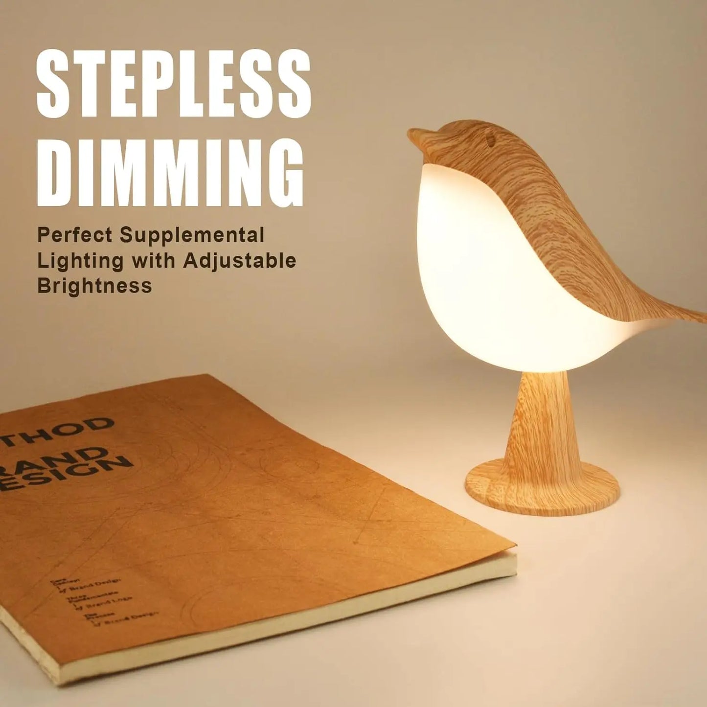 LED Bird Table Lamp with Touch Control, 3-Level Dimming