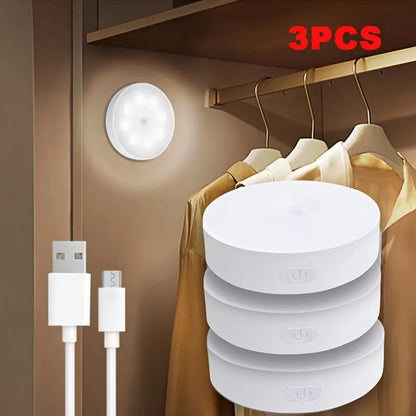 3-Pack Motion Sensor Night Lights – Adjustable Brightness, Automatic On/Off