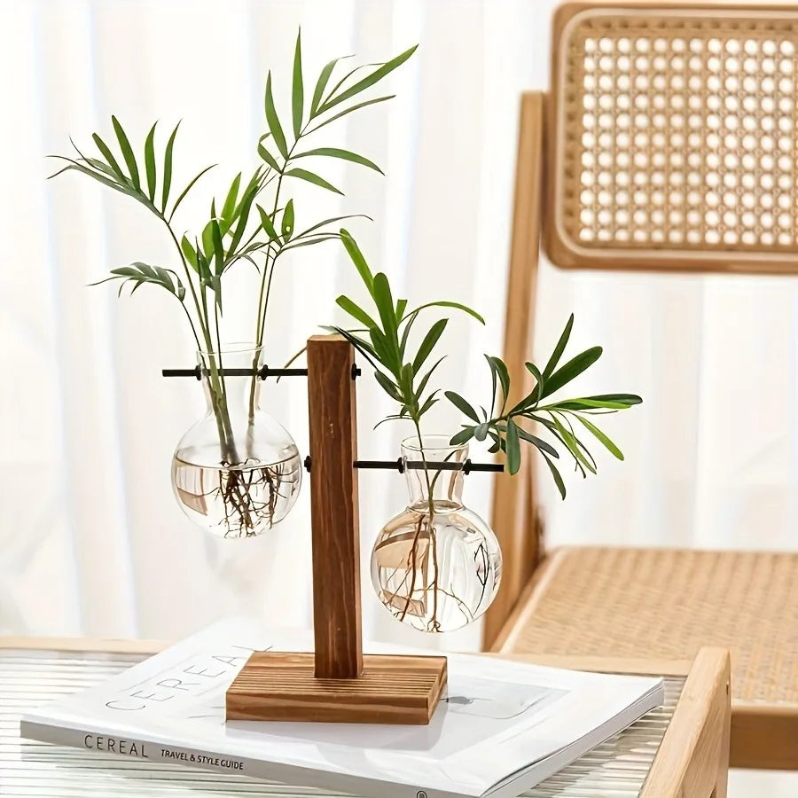 Vintage Glass Hydroponic Propagation Vase – Decorative Desktop Plant Terrarium for Water Rooting & Home Décor