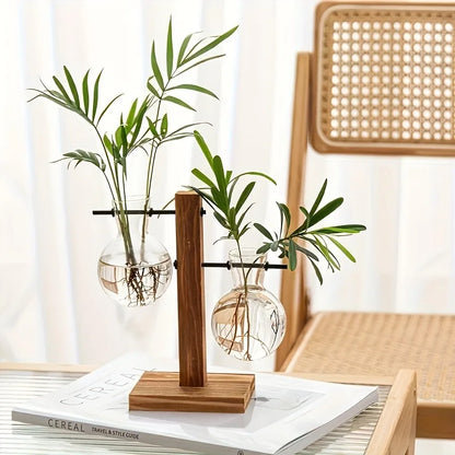 Vintage Glass Hydroponic Propagation Vase – Decorative Desktop Plant Terrarium for Water Rooting & Home Décor