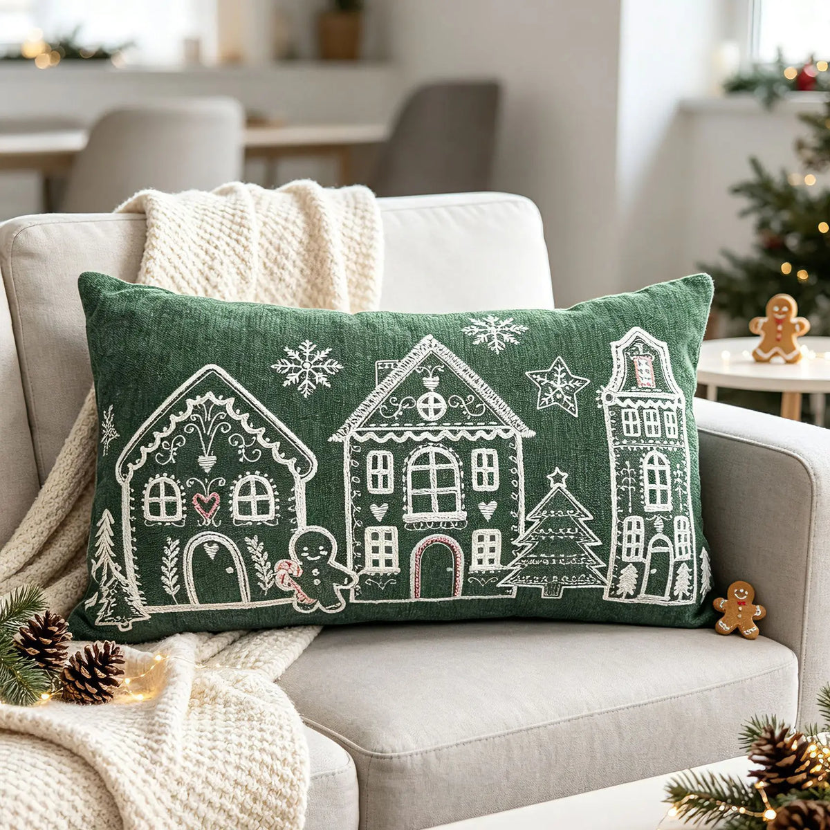 Christmas Decorative Throw Pillow Covers – Holiday Farmhouse Cushion Covers for Sofa & Bedroom