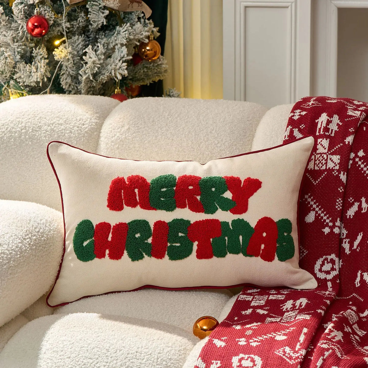 Christmas Decorative Throw Pillow Covers – Holiday Farmhouse Cushion Covers for Sofa & Bedroom
