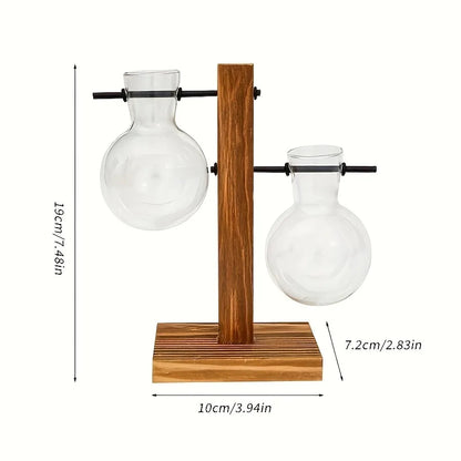 Vintage Glass Hydroponic Propagation Vase – Decorative Desktop Plant Terrarium for Water Rooting & Home Décor
