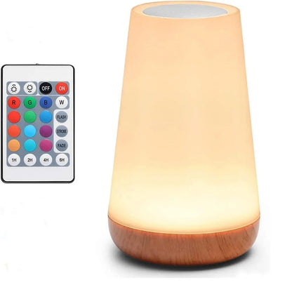 Rechargeable RGB Touch Table Lamp – Dimmable Color-Changing Night Light