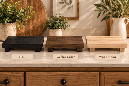 Wooden Pedestal Display Tray – Rustic Bathroom Vanity & Countertop Déco