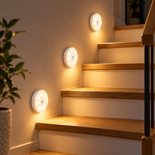 3-Pack Motion Sensor LED Night Lights – Adjustable Brightness for Stairs & Hallways