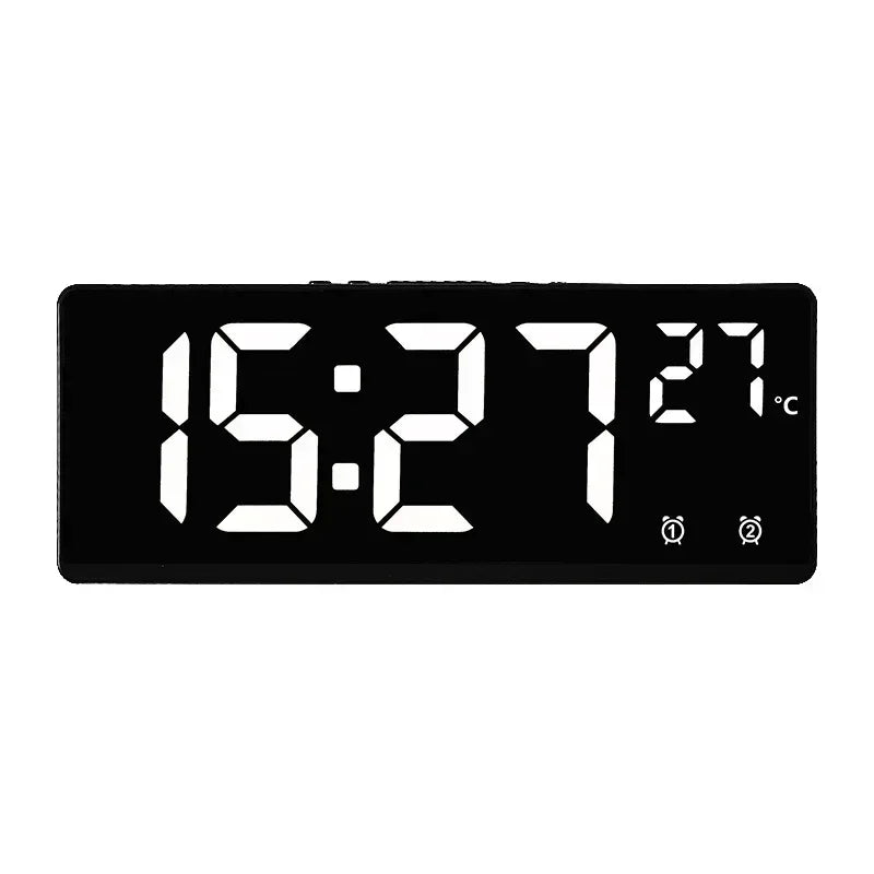 Digital clock with white digits on a black background
