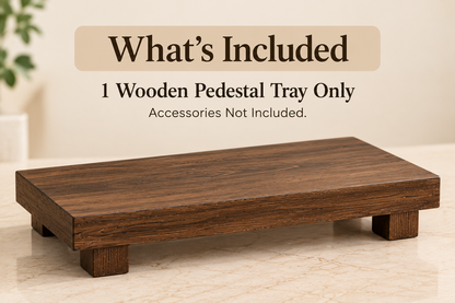 Wooden Pedestal Display Tray – Rustic Bathroom Vanity & Countertop Déco