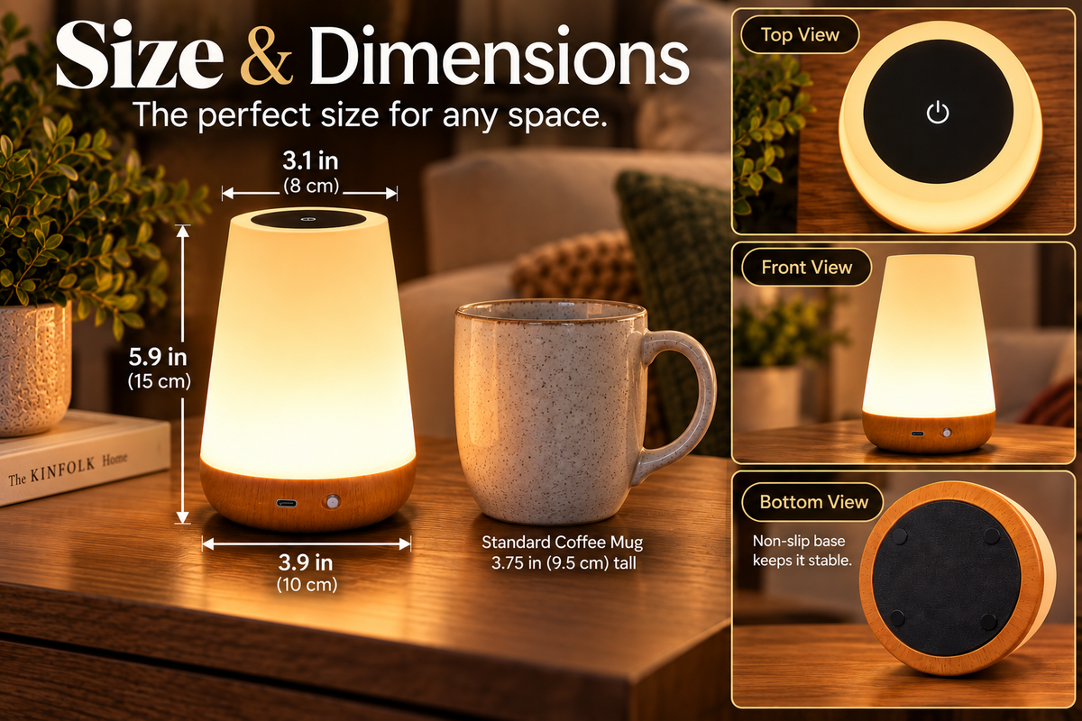 Rechargeable RGB Touch Table Lamp – 13-Color Dimmable Bedside Light