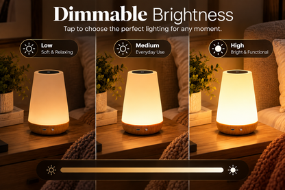 Rechargeable RGB Touch Table Lamp – 13-Color Dimmable Bedside Light