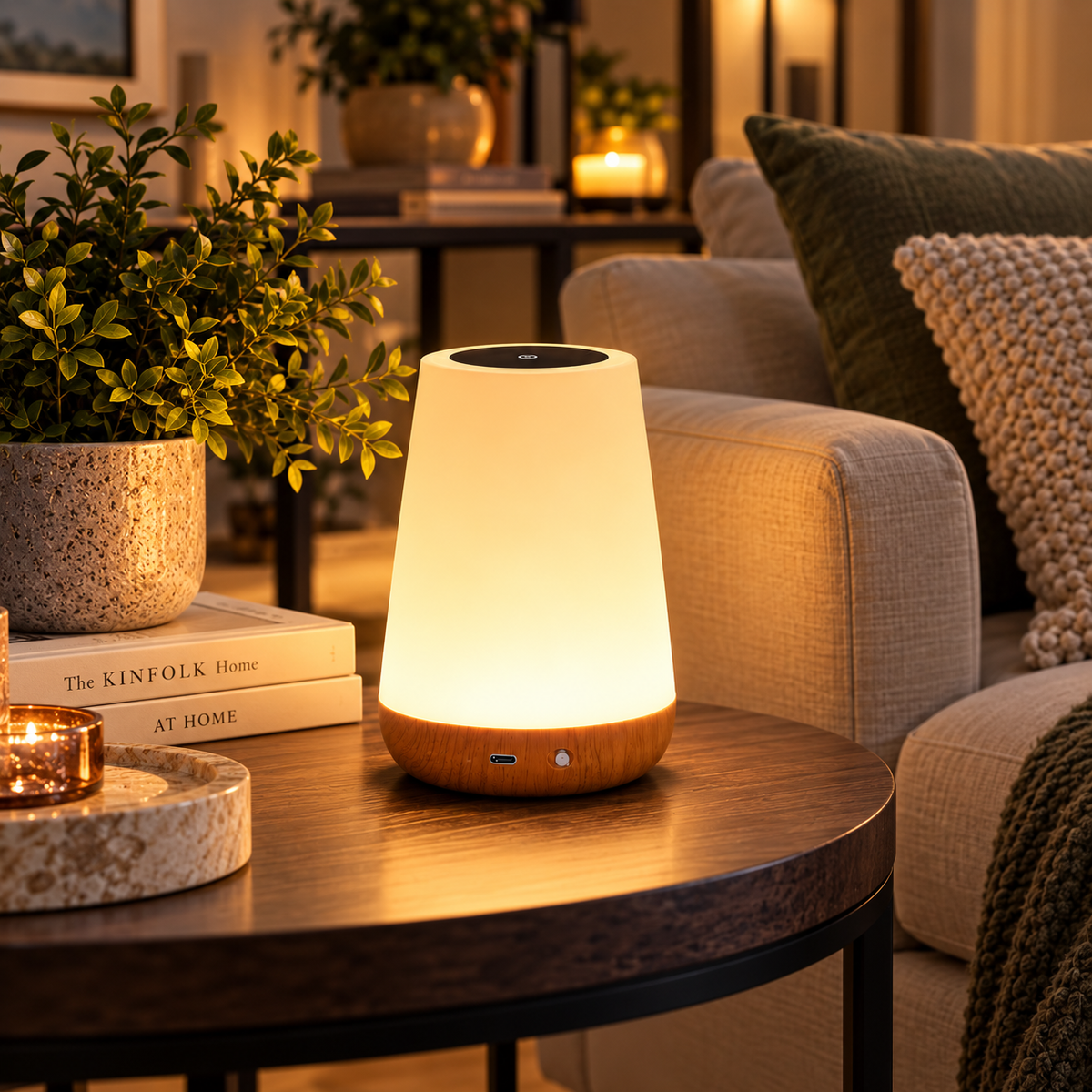 Rechargeable RGB Touch Table Lamp – 13-Color Dimmable Bedside Light