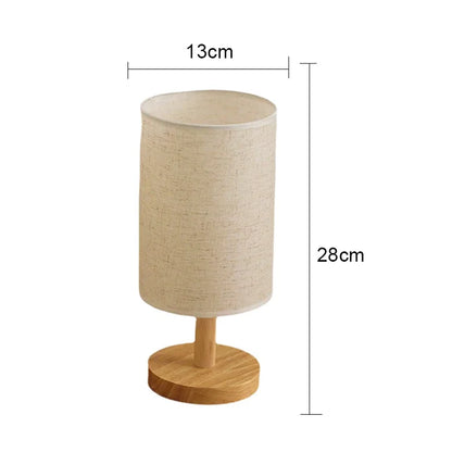 Modern Fabric LED Bedside Table Lamp with USB Power & Dimmable Light